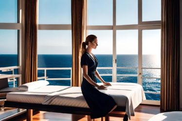 Woman On Massage Table On Cruise Ship.