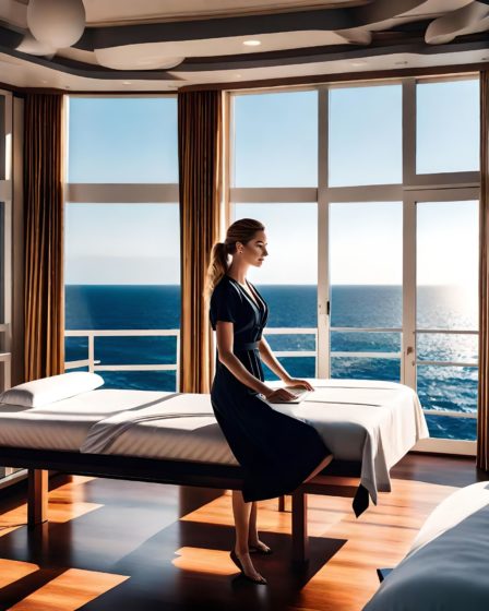 Woman On Massage Table On Cruise Ship.